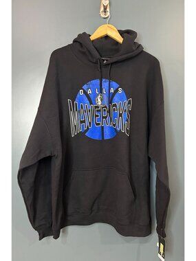 NWT NBA Dallas Mavericks Men's XXL Black Hooded Sweatshirt  NEW